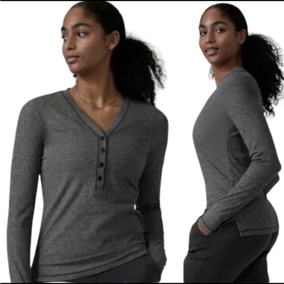 Athleta Uptempo Henley Top - Picture 1 of 7